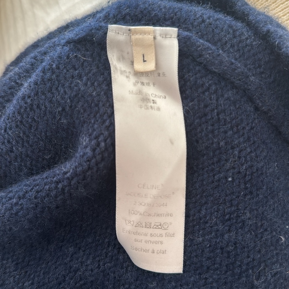 CELINE - Midnight Blue Cashmere Sweater - Picture 4 of 4